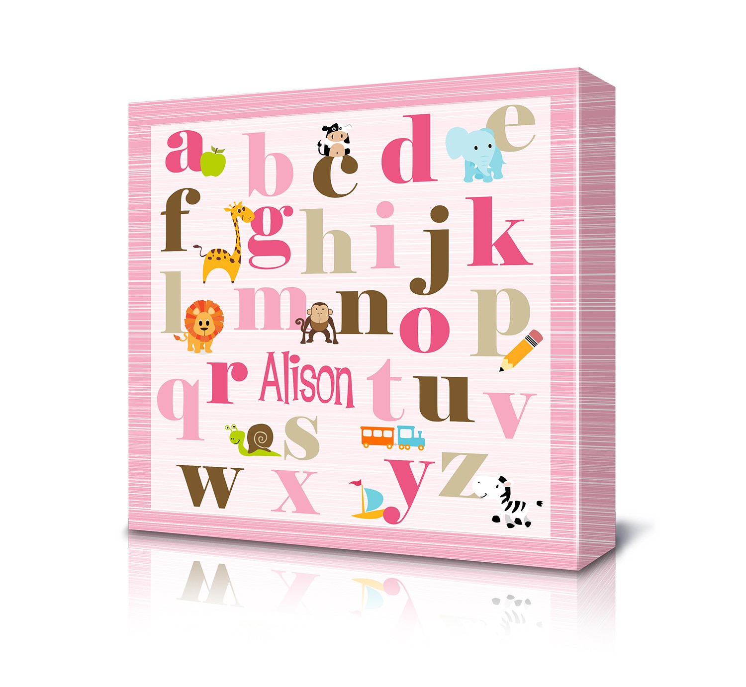 Square Canvas with Pink Alphabet