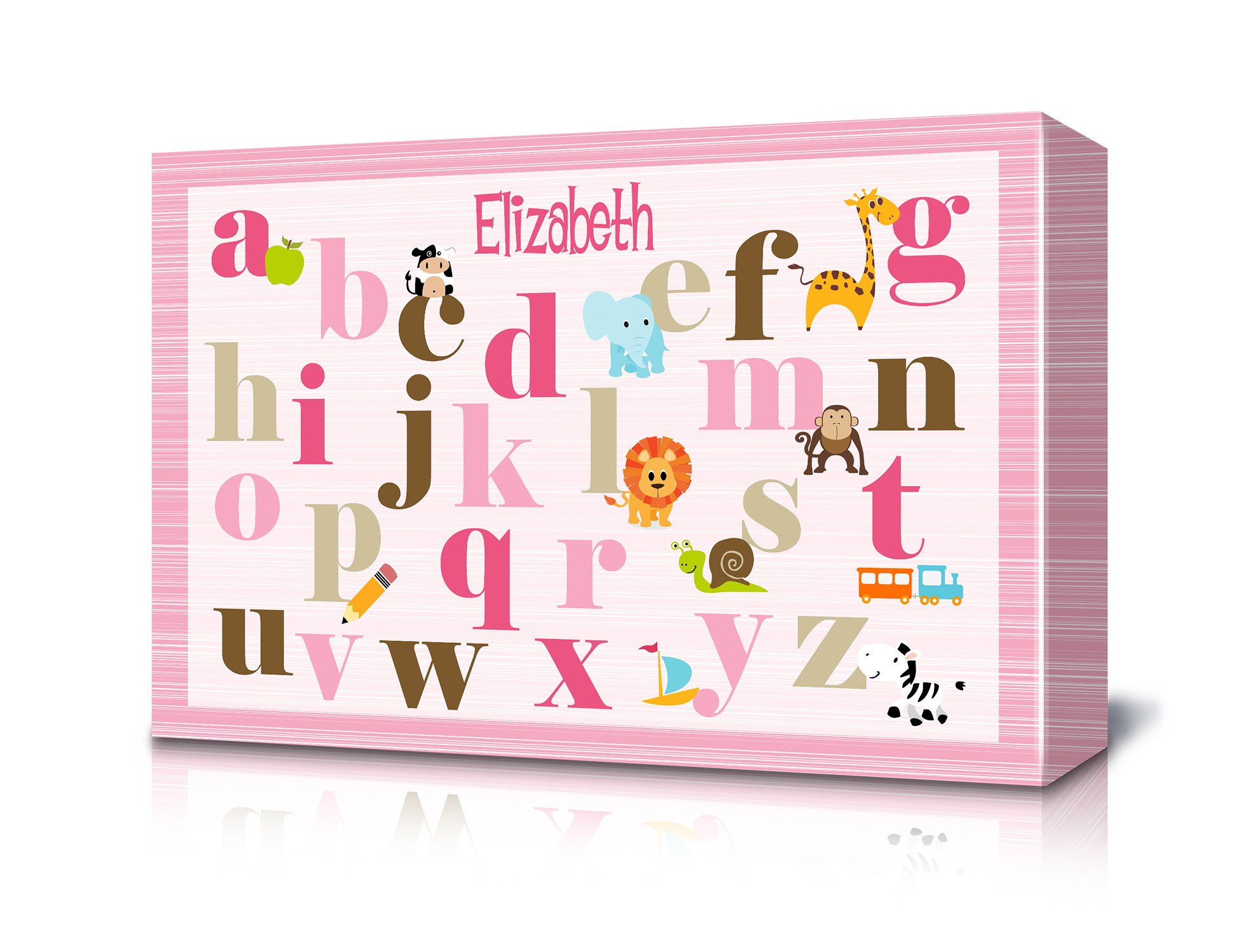 Canvas with Pink Alphabet