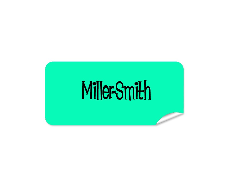Aquamarine Rectangle Name Label