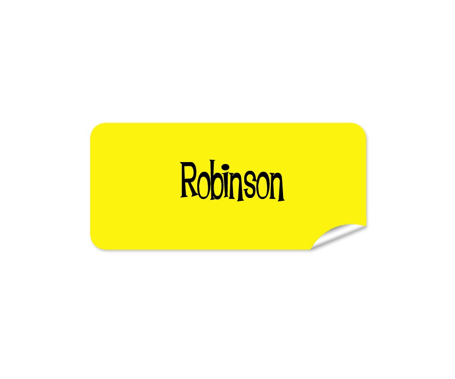 Yellow Rectangle Name Label