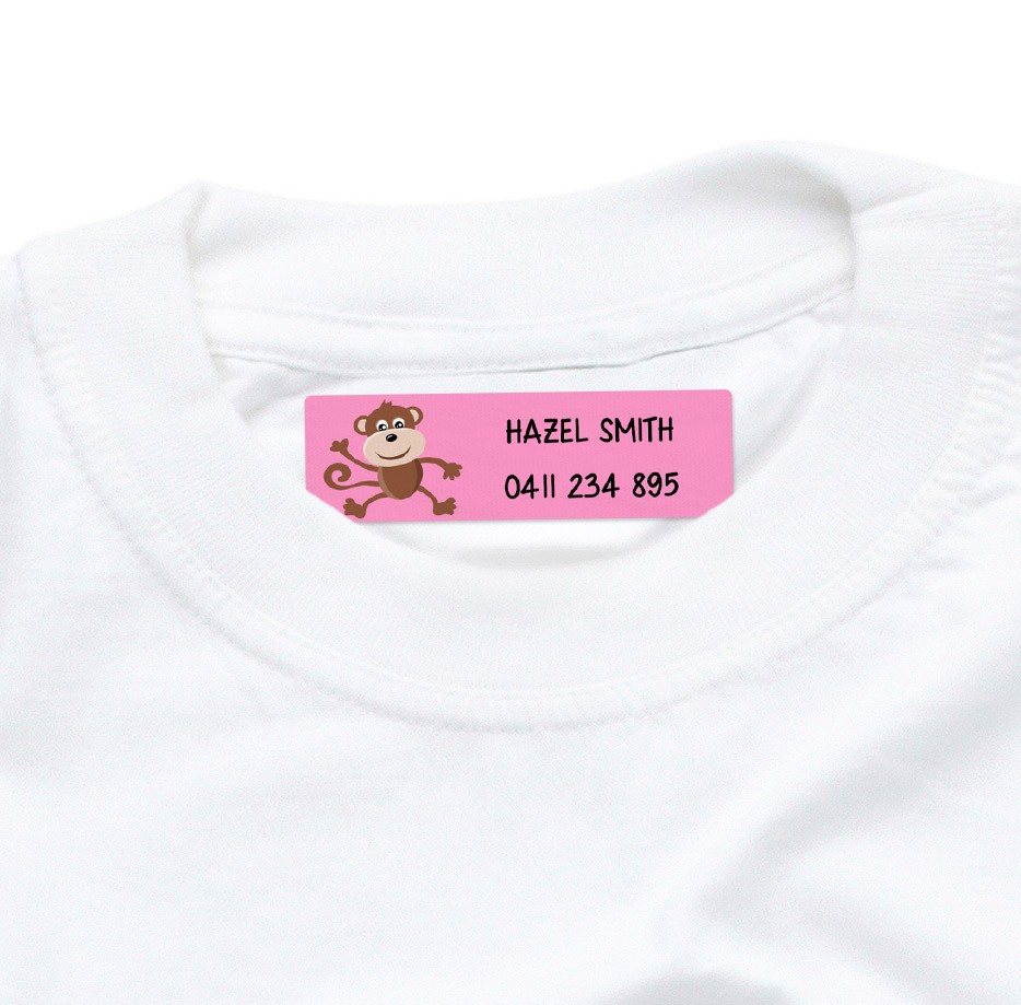 Dinkleboo Iron On label with Funky Monkey