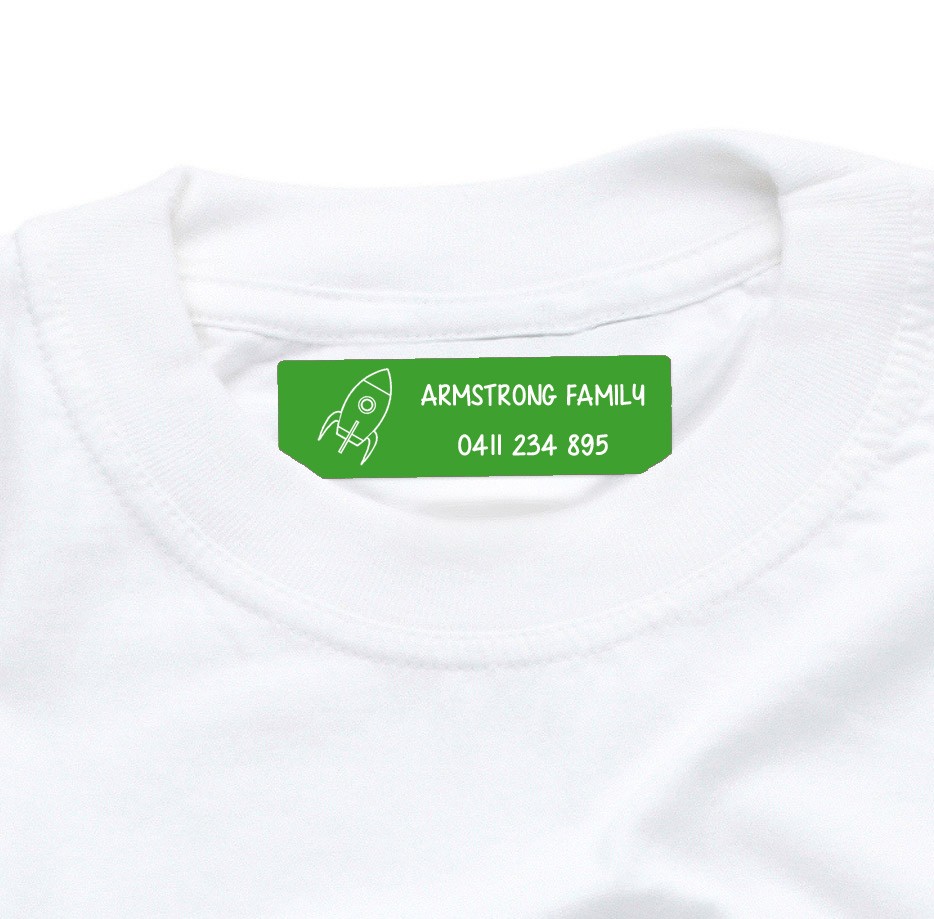 Iron On Clothing Label Green