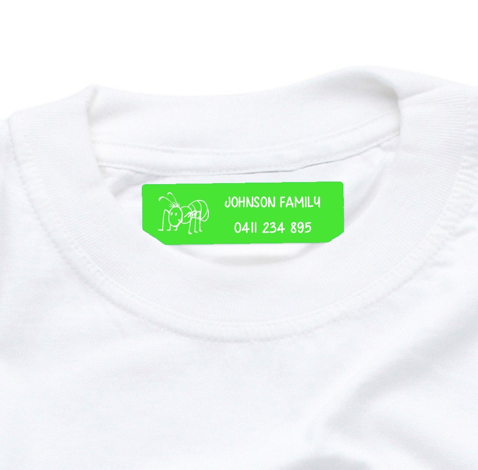 Iron On Clothing Label Light Green