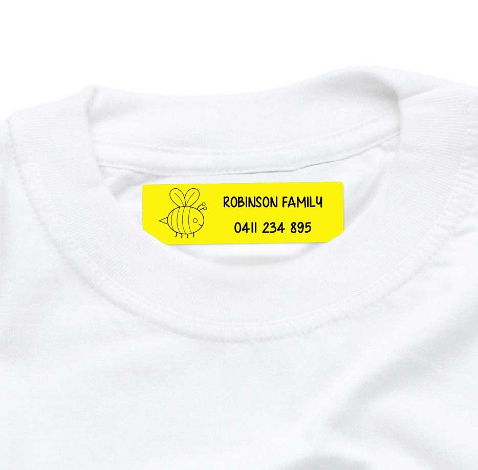 Iron On Clothing Label Yellow