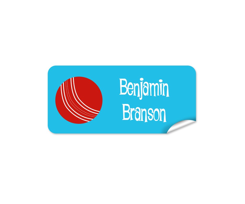 Cricket Ball Rectangle Name Label