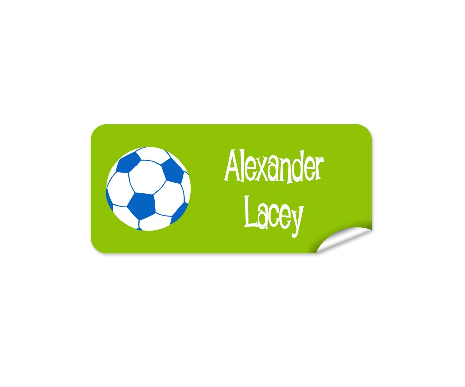 Soccer Ball Rectangle Name Label