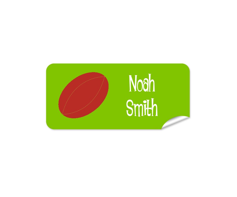 Red Football Rectangle Name Label