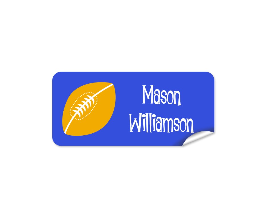 Football Rectangle Name Label