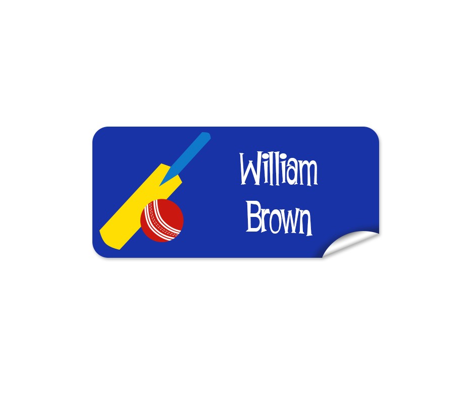 Cricket Bat Rectangle Name Label