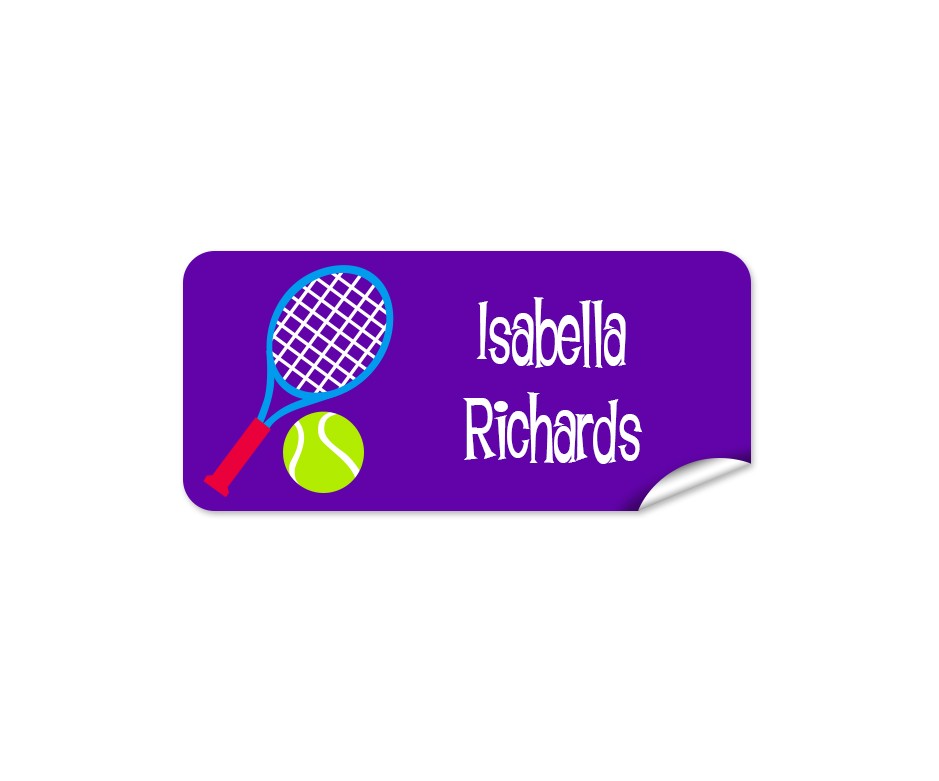 Tennis Rectangle Name Label