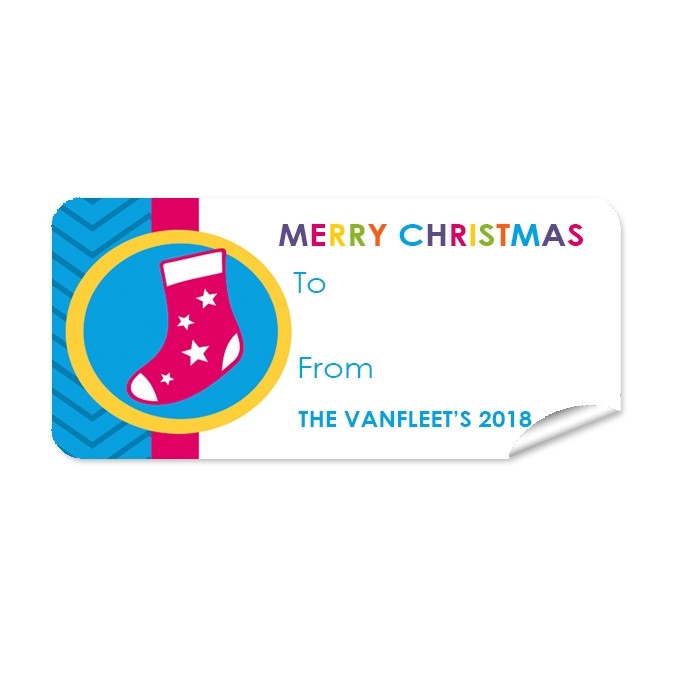 Christmas Gift Label with Stocking