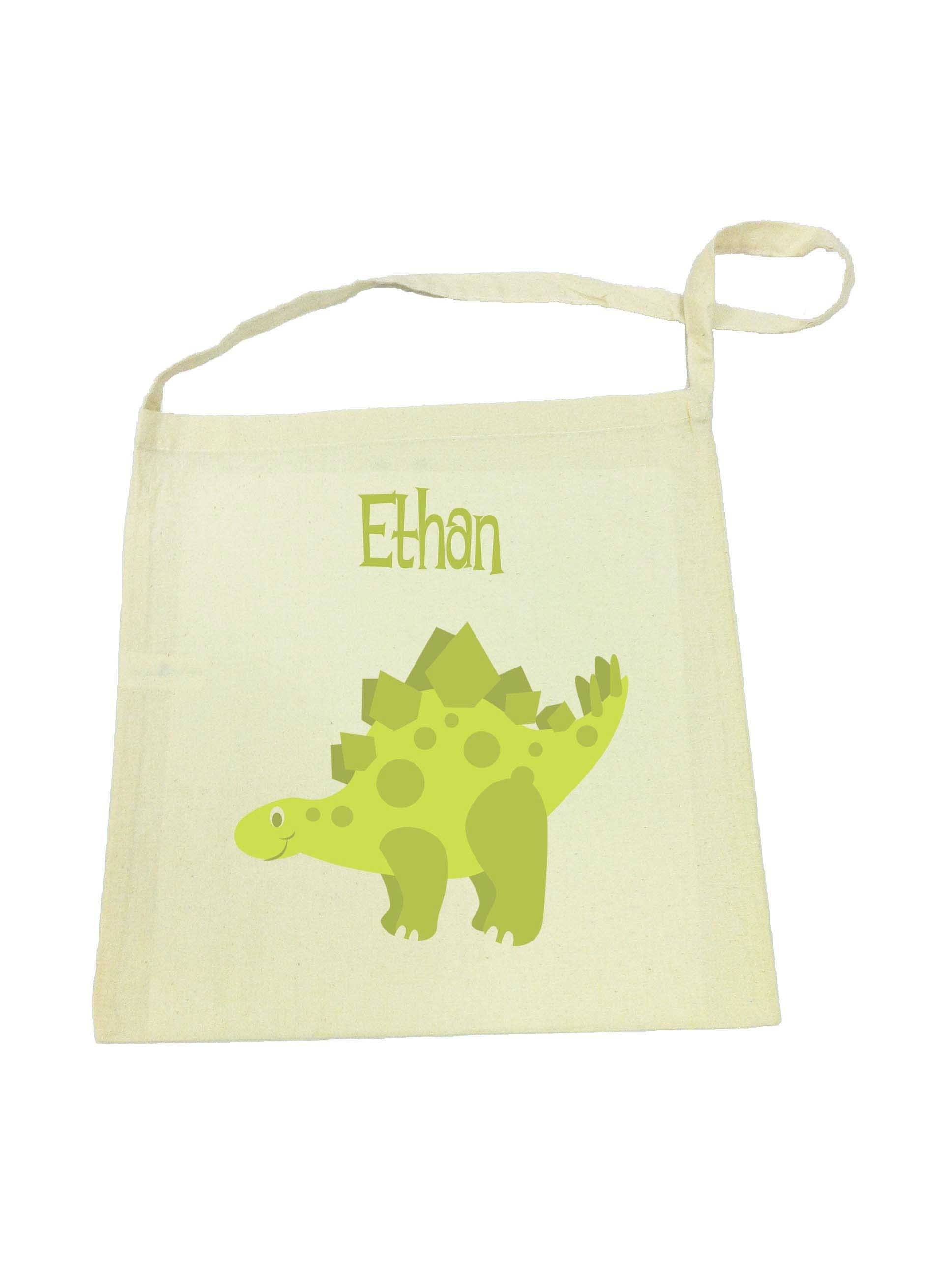 Library Bag with Green Dinosaur