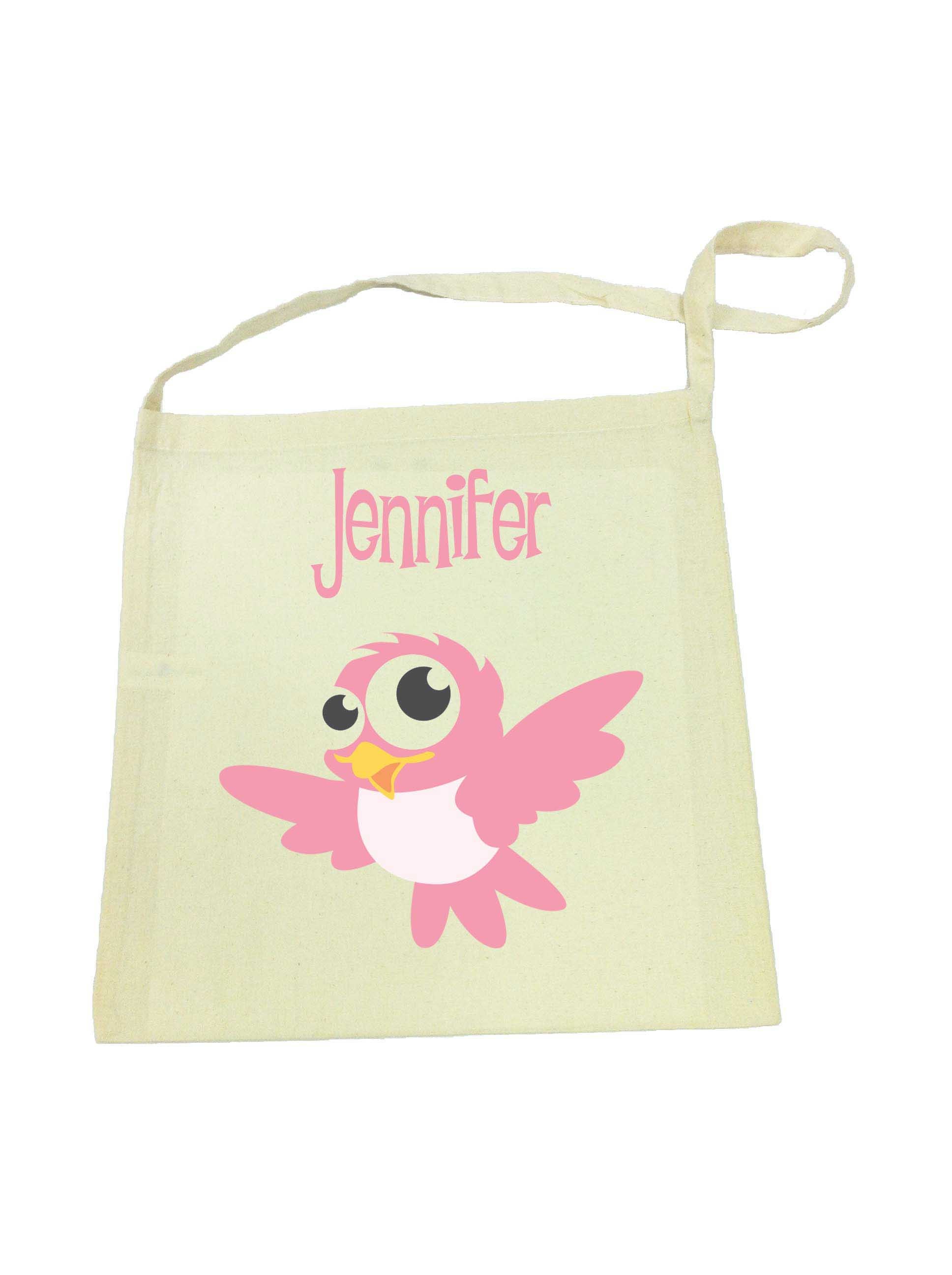 Library Bag with Pink Bird 