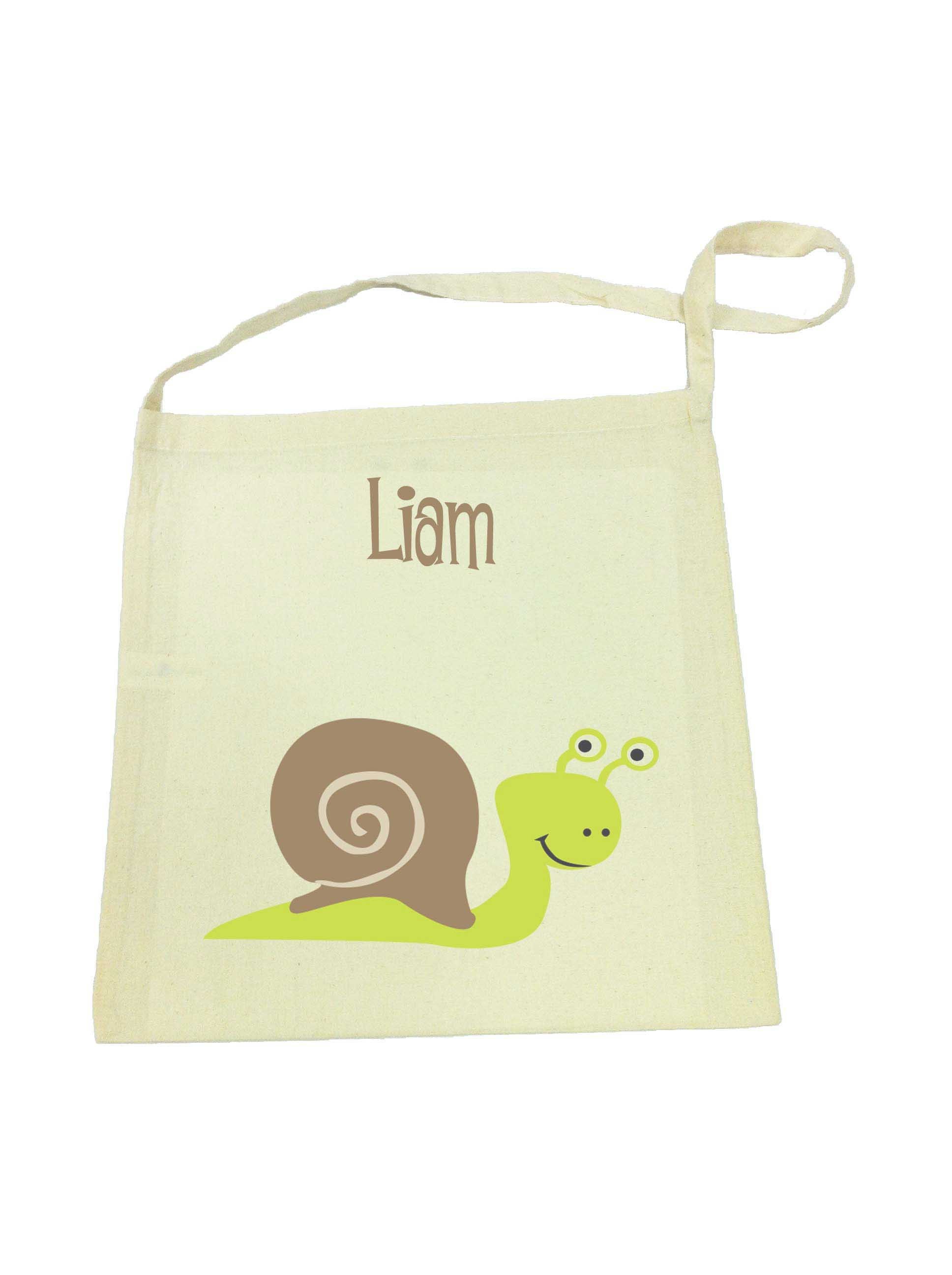 Library Bag with Green Snail