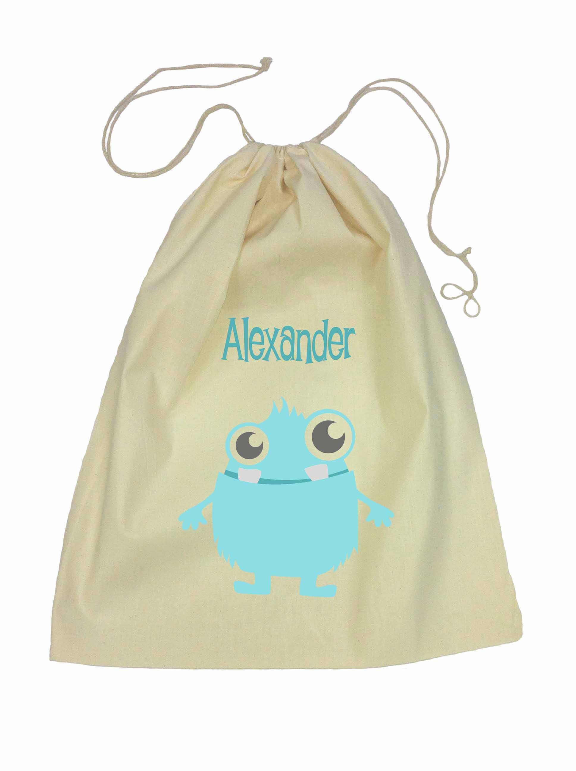 Blue Alien Drawstring Library Bag