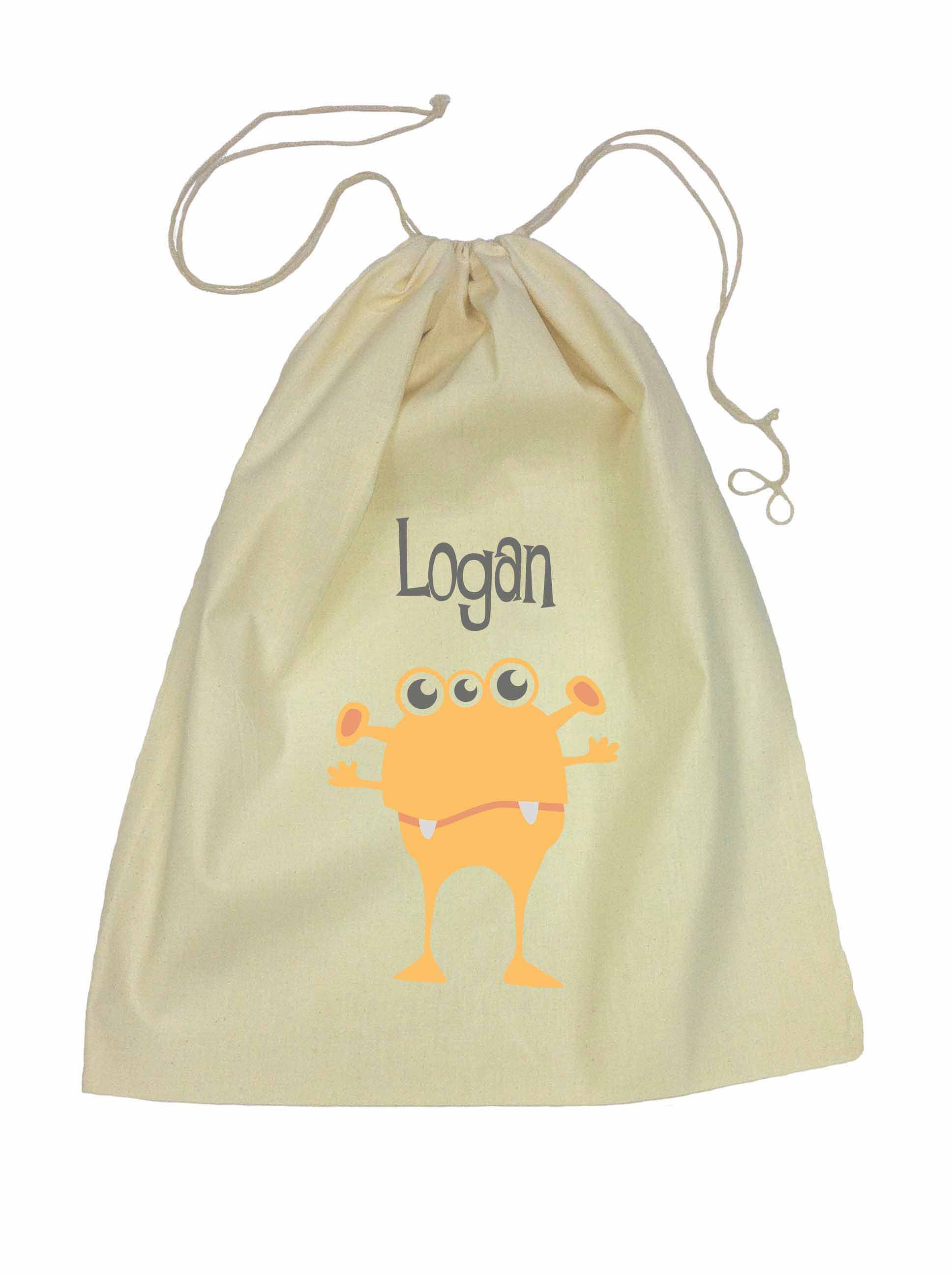 Drawstring Library Bag with Orange Alien