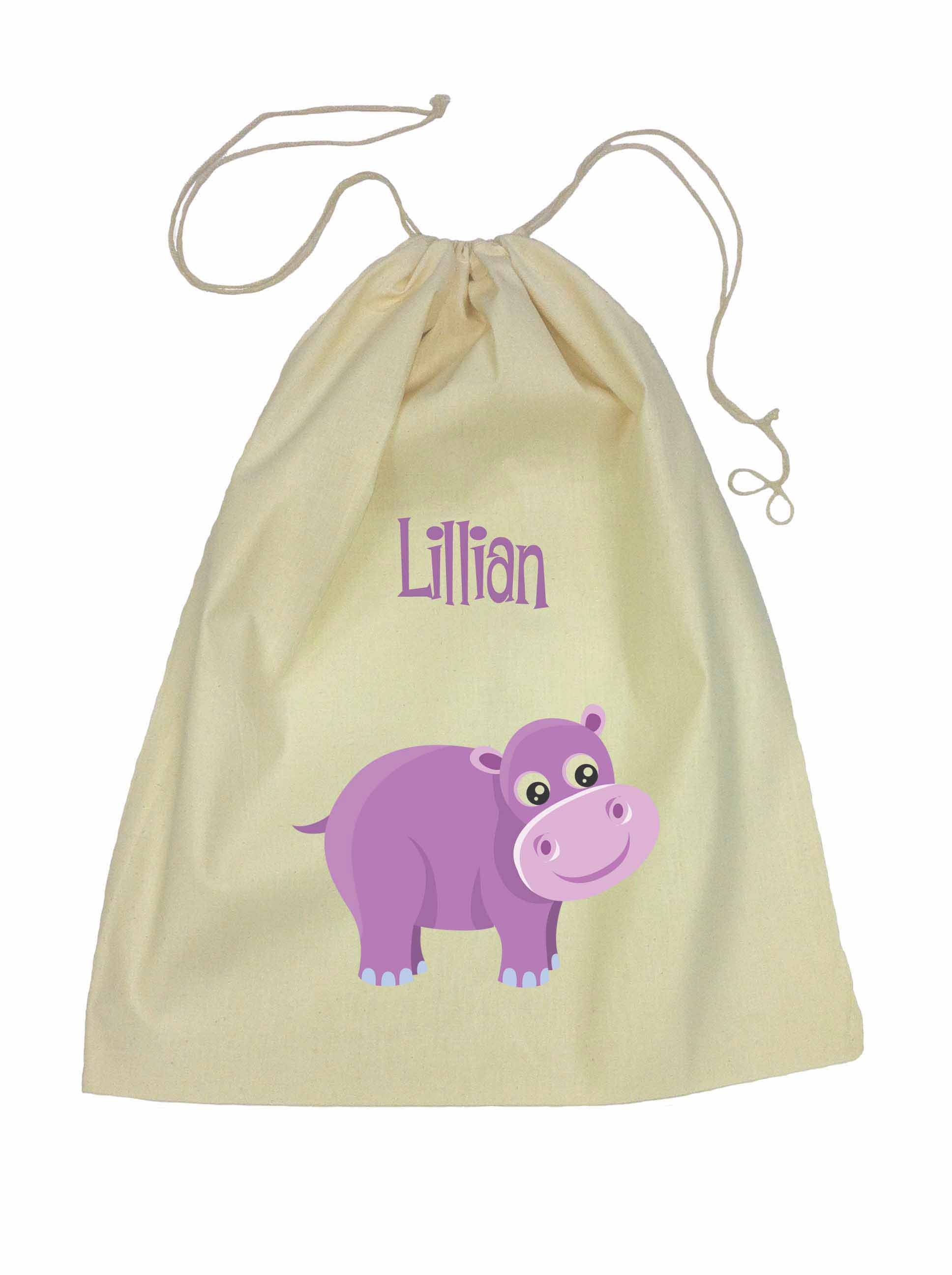 Drawstring Library Bag with Yellow Tiger