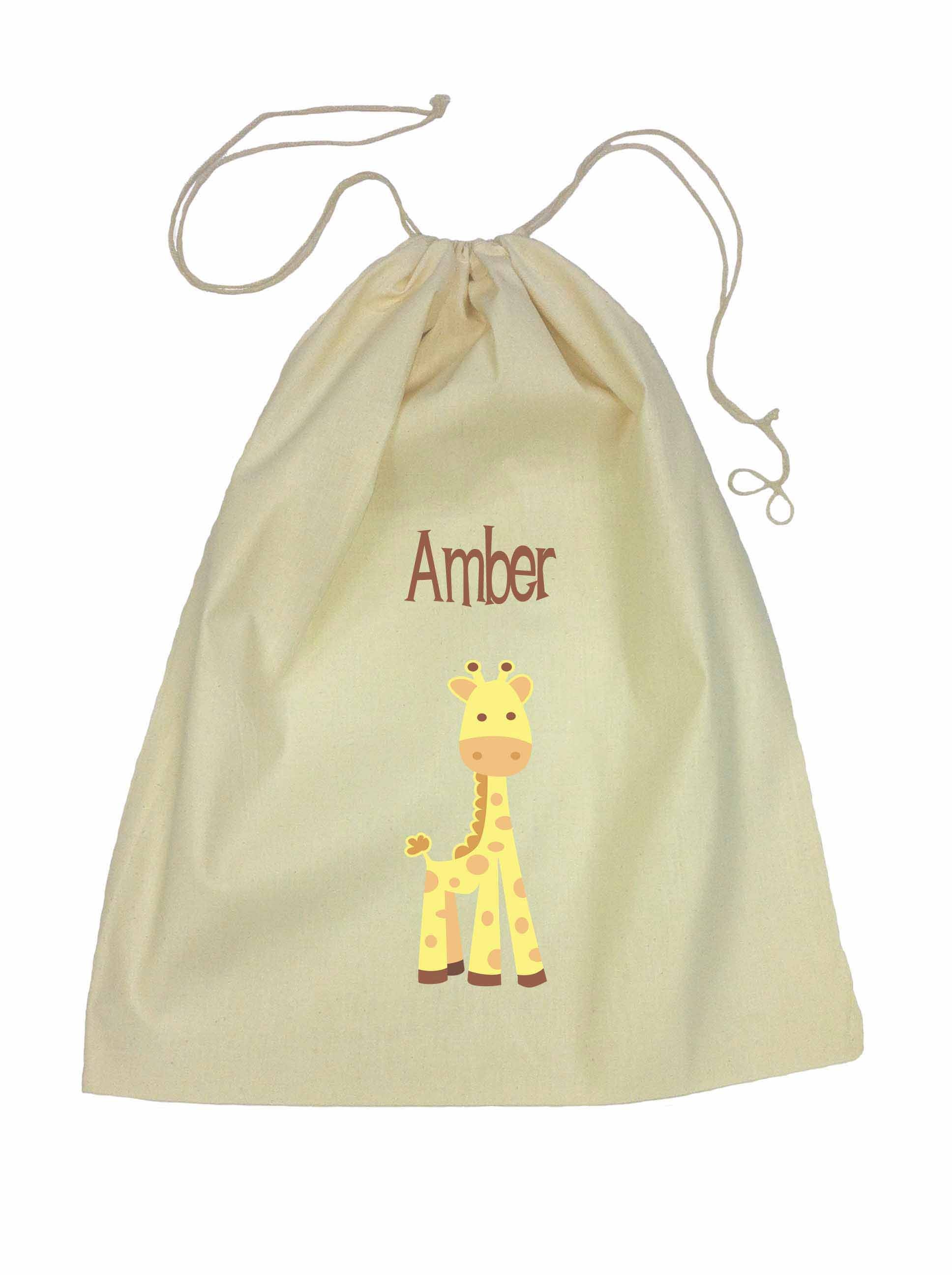 Drawstring Library Bag with Giraffe