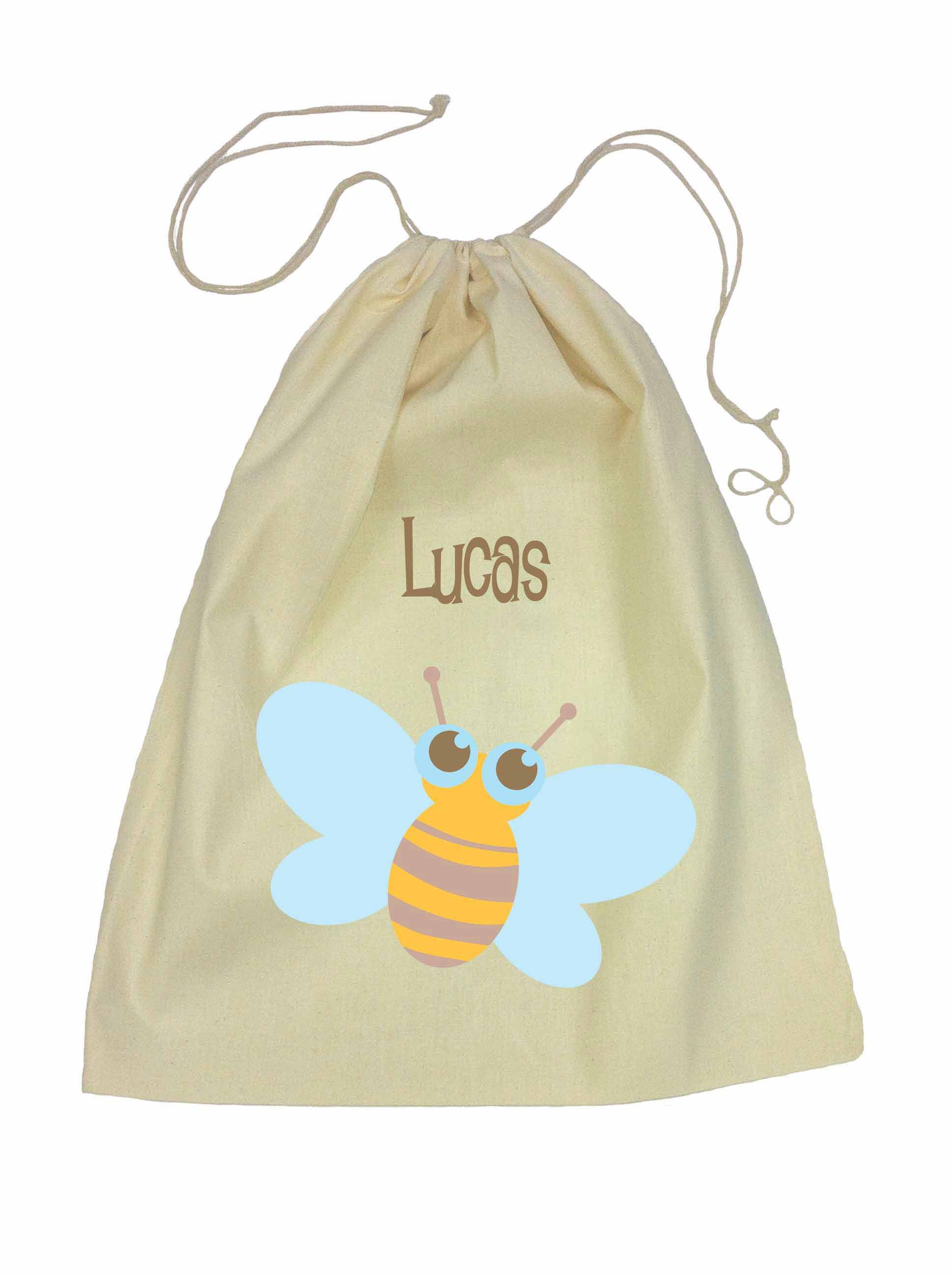 Drawstring Library Bag with Bee