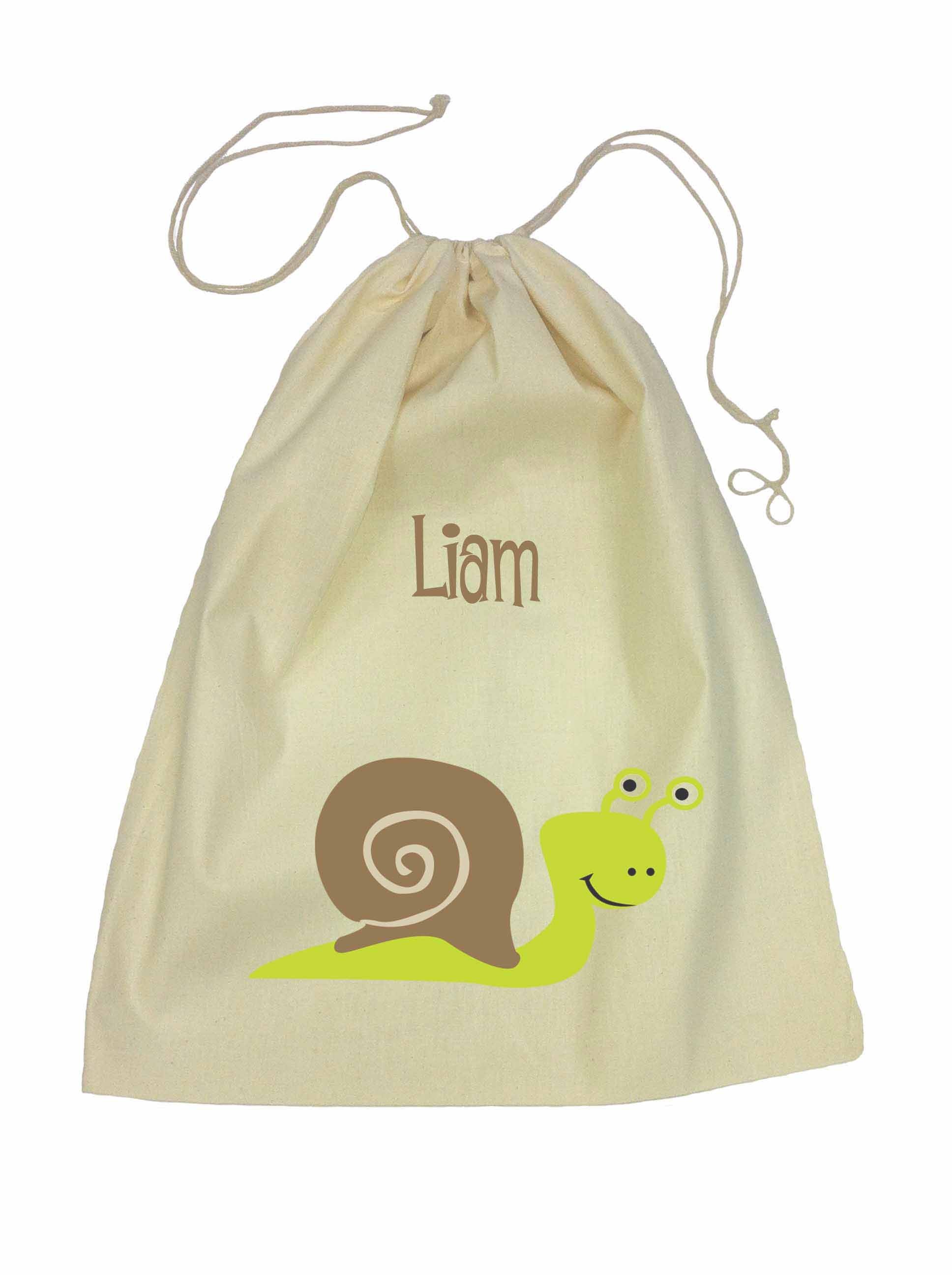 Drawstring Library Bag with Snail