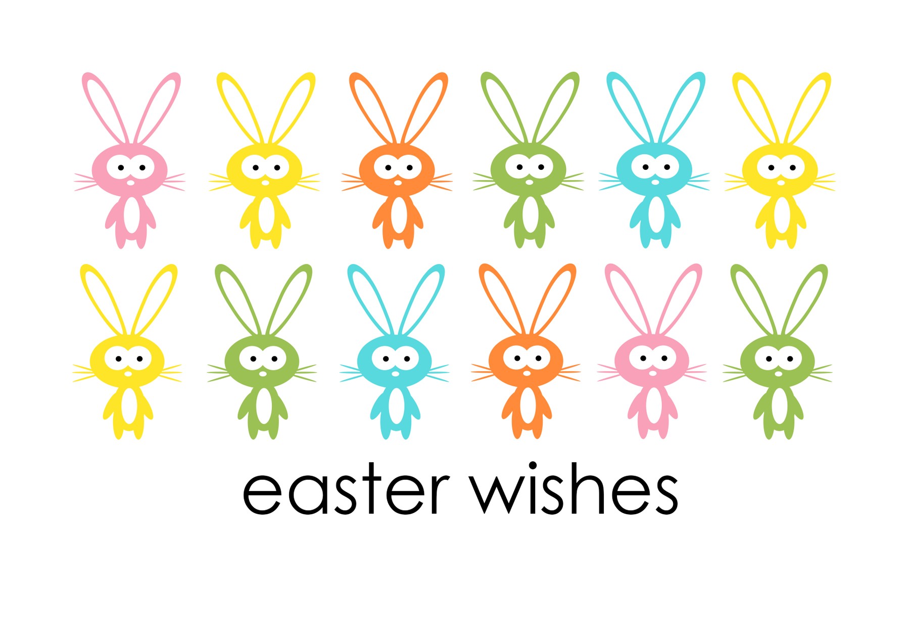 Easter Postcard, Bunnies Design