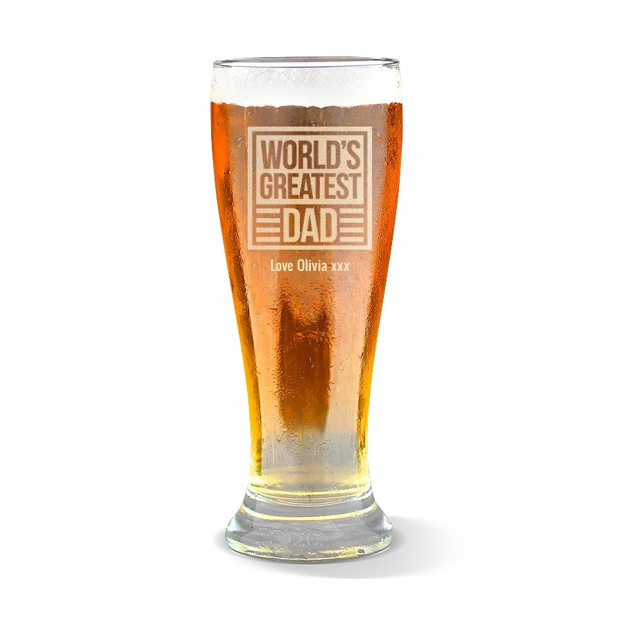 World's Greatest Dad Premium Beer Glass