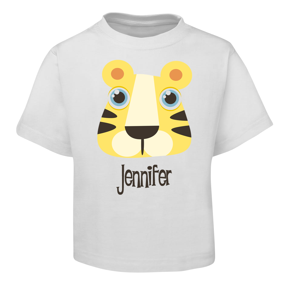 Yellow Tiger Kids T-Shirt Size 2 4 6 8