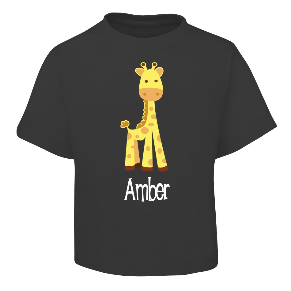 Giraffe Design Black T-Shirt