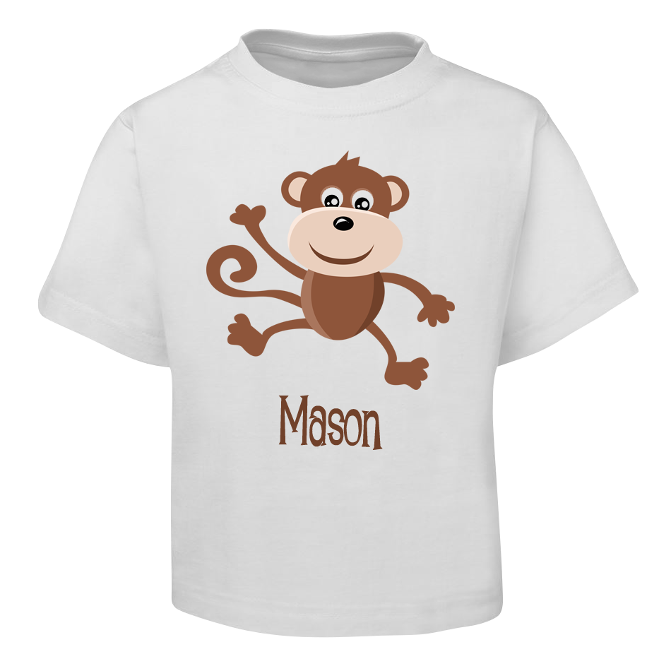 Brown Monkey Kids T-Shirt Size 2 4 6 8