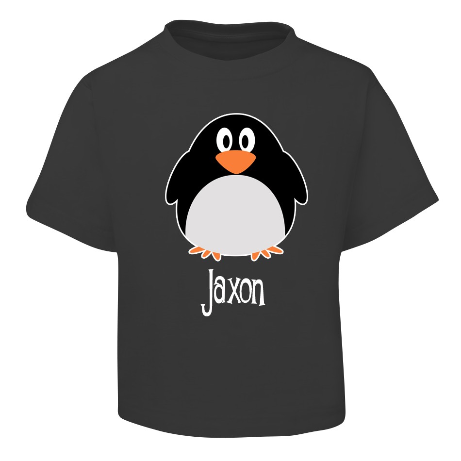 Penguin Design Black T-Shirt