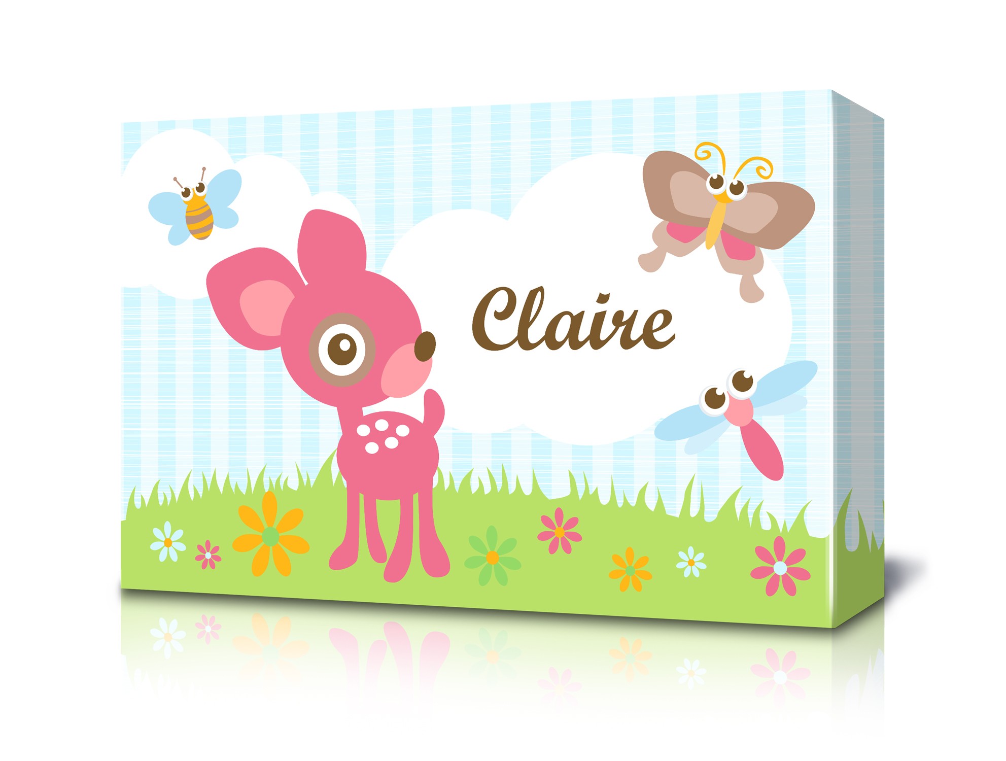 Canvas with Pink Deer