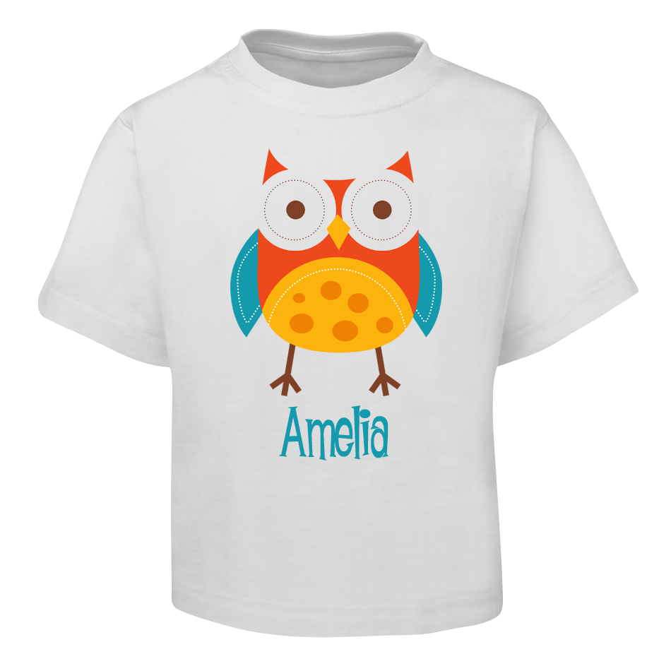 Red Owl Kids T-Shirt Size 2 4 6 8