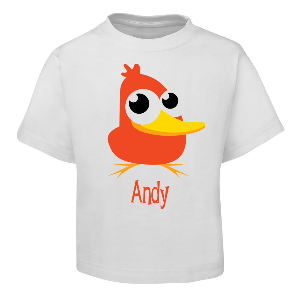 Orange Duck Kids T-Shirt Size 2 4 6 8