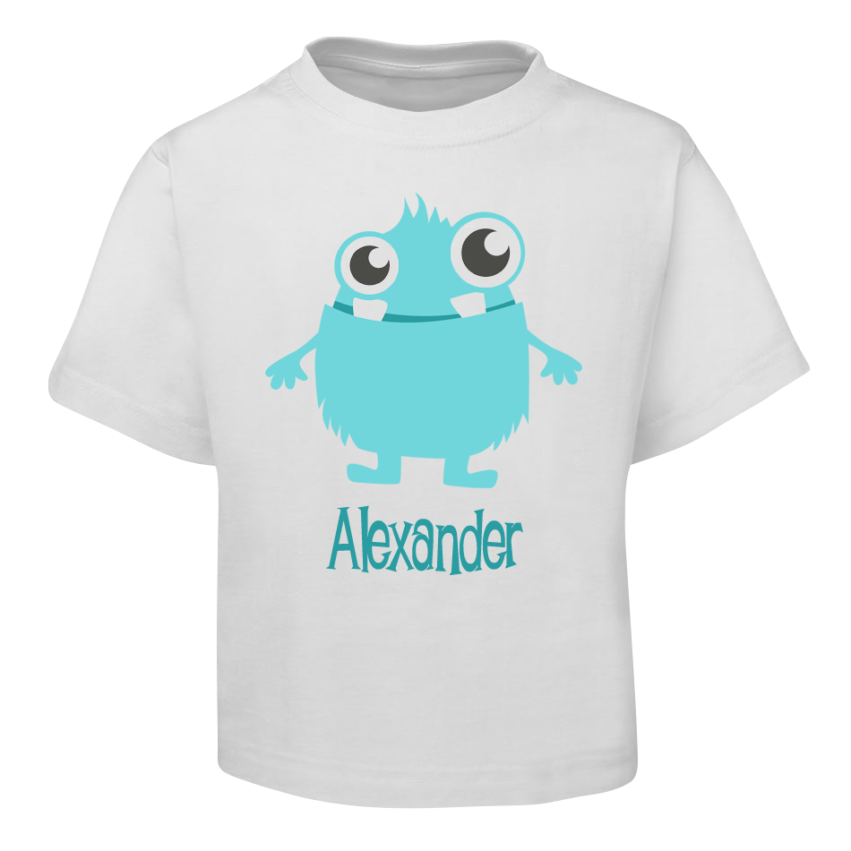 Blue Alien Kids T-Shirt Size 2 4 6 8