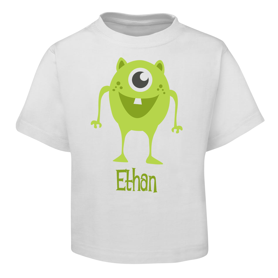 Green Alien Kids T-Shirt Size 2 4 6 8