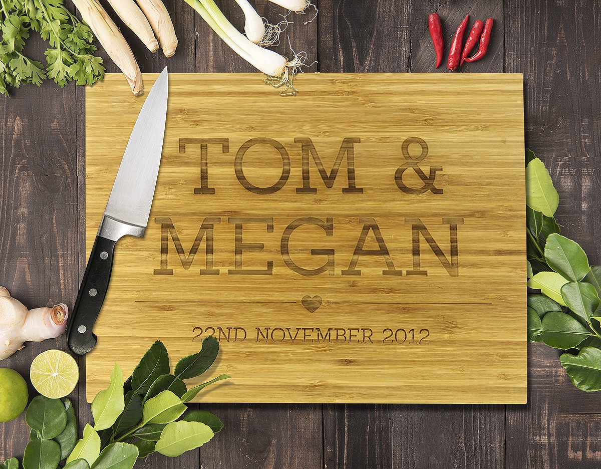 All Caps Bamboo Cutting Board
