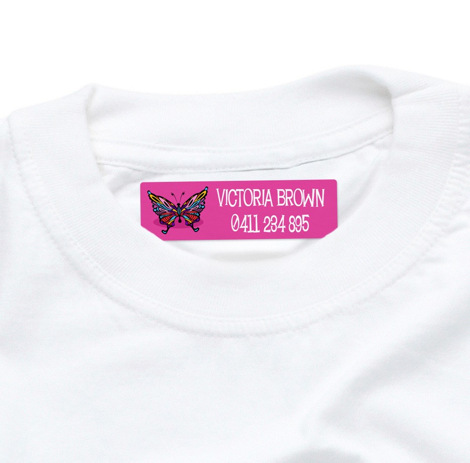 Butterfly Iron On Clothing Label