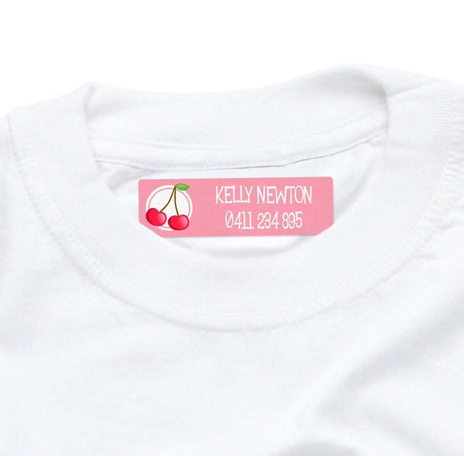 Cherry Iron On Clothing Label