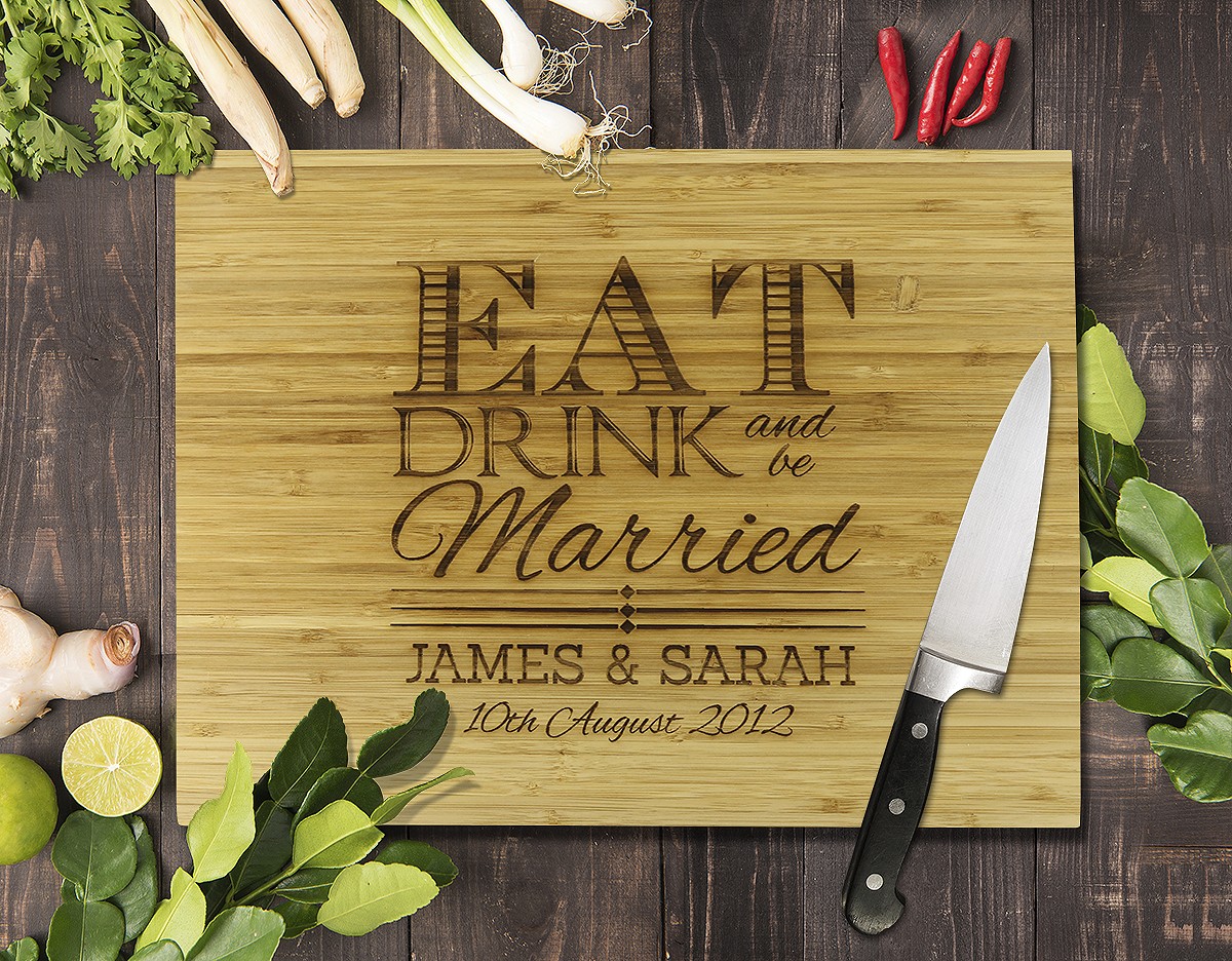 Eat Drink Bamboo Cutting Board