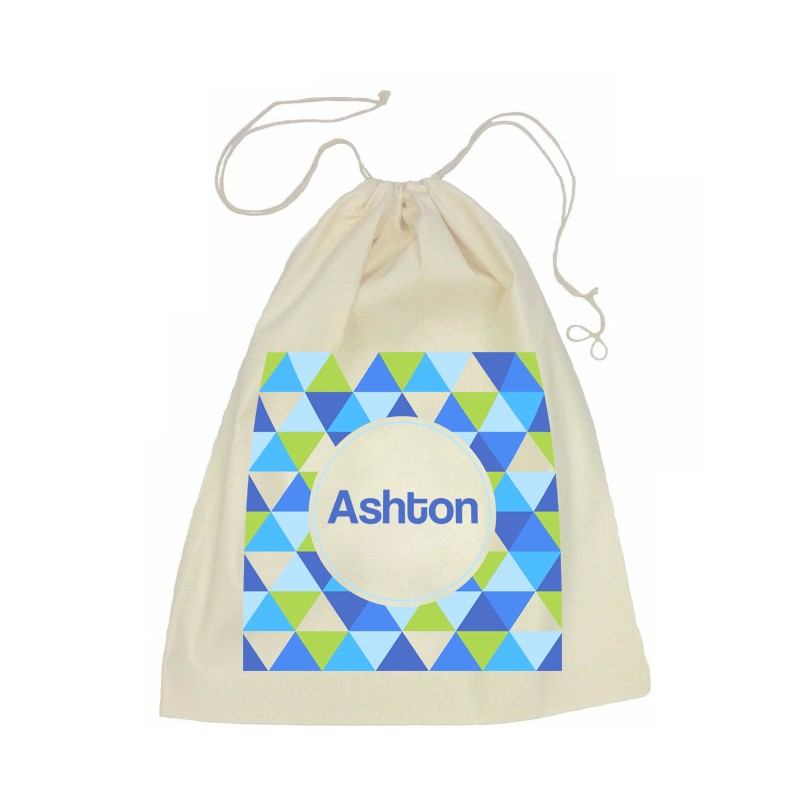 Geometric Drawstring Library Bag
