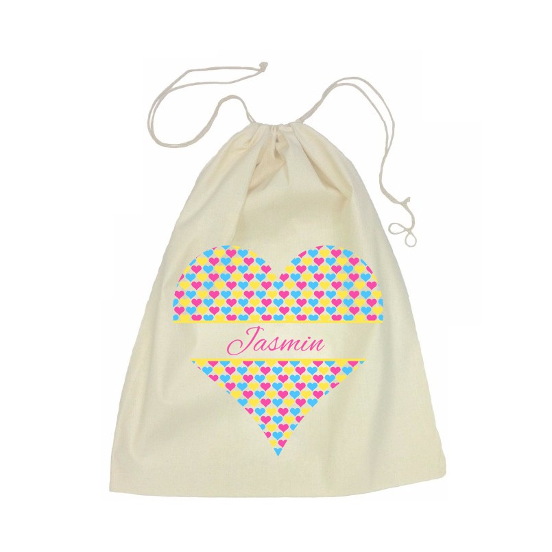 Heart Drawstring Library Bag