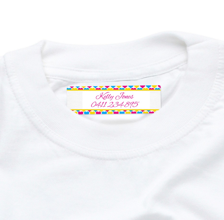 Heart Iron On Clothing Label