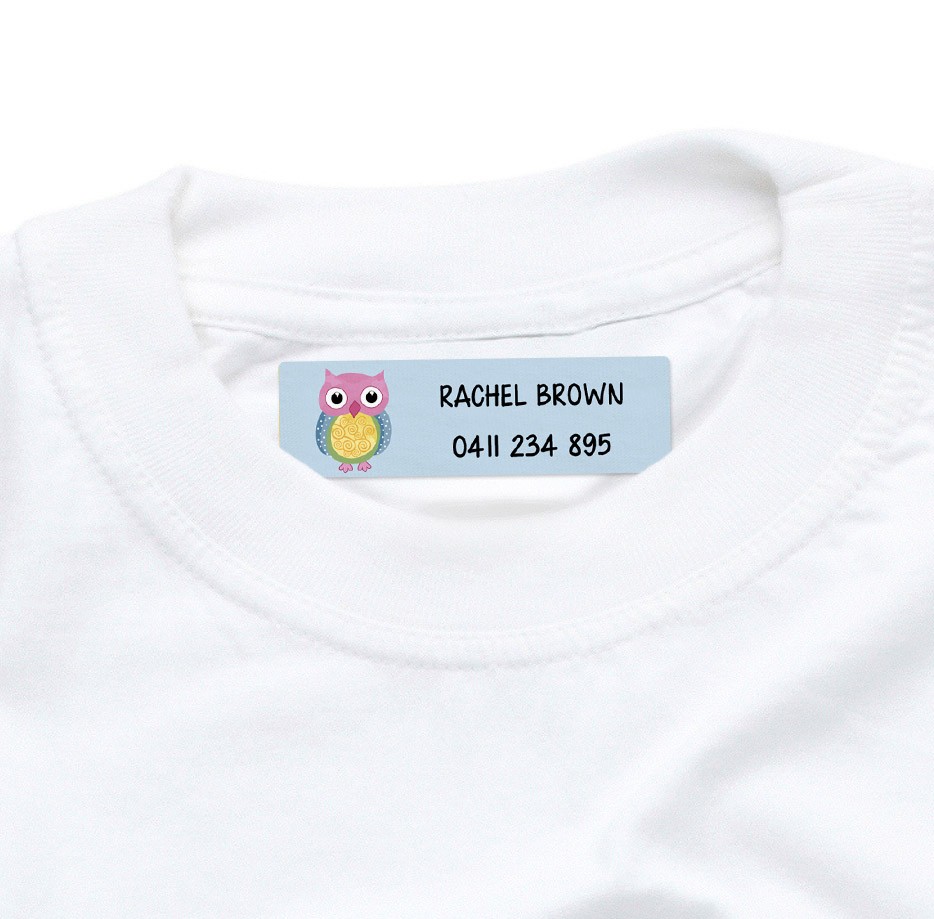 Dinkleboo Iron On label with ColourfulOwl