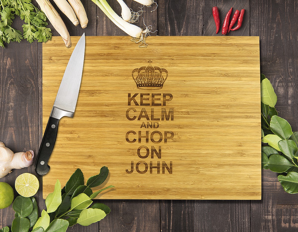 Keep Calm Bamboo Cutting Board