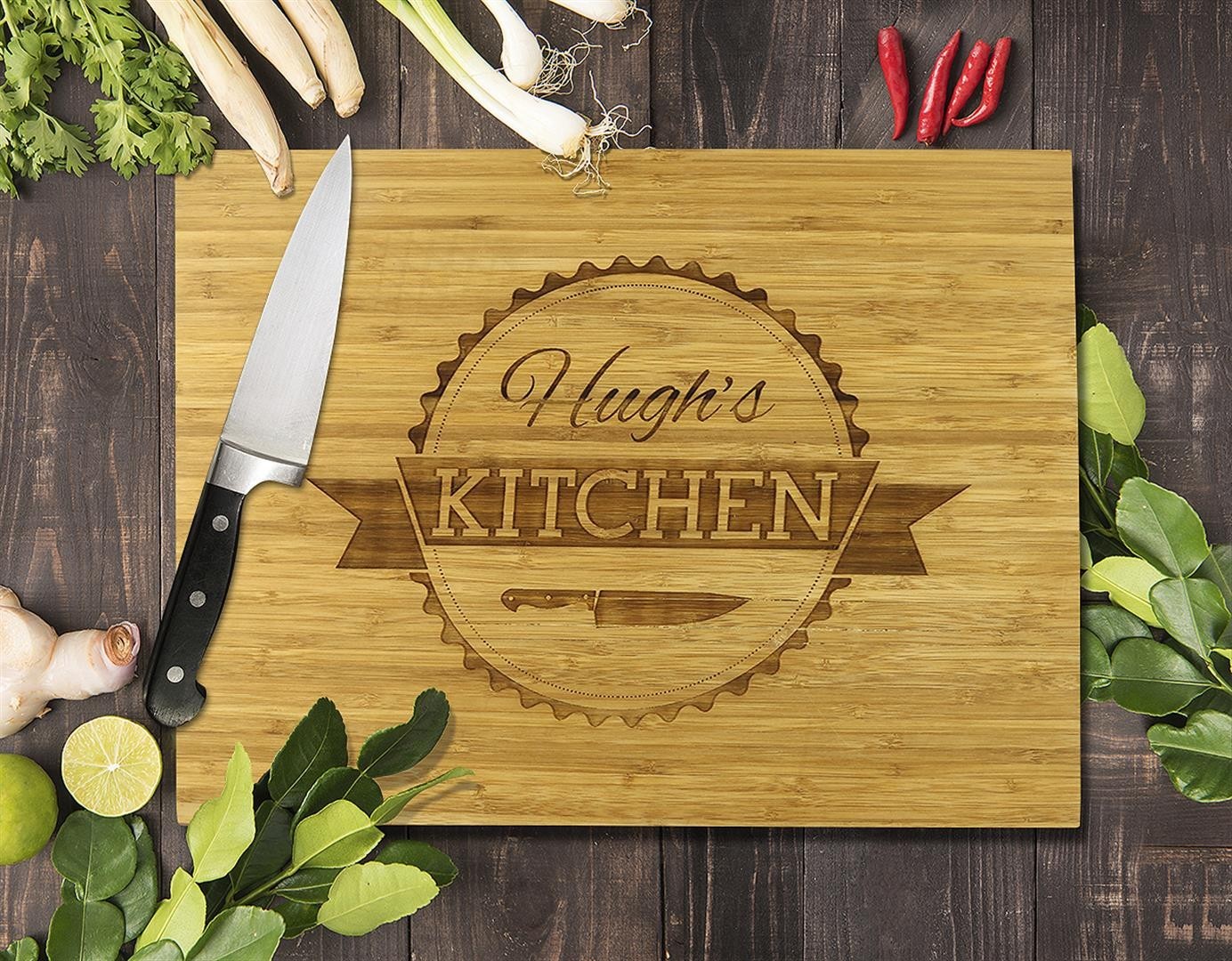 Kitchen Knife Bamboo Cutting Board