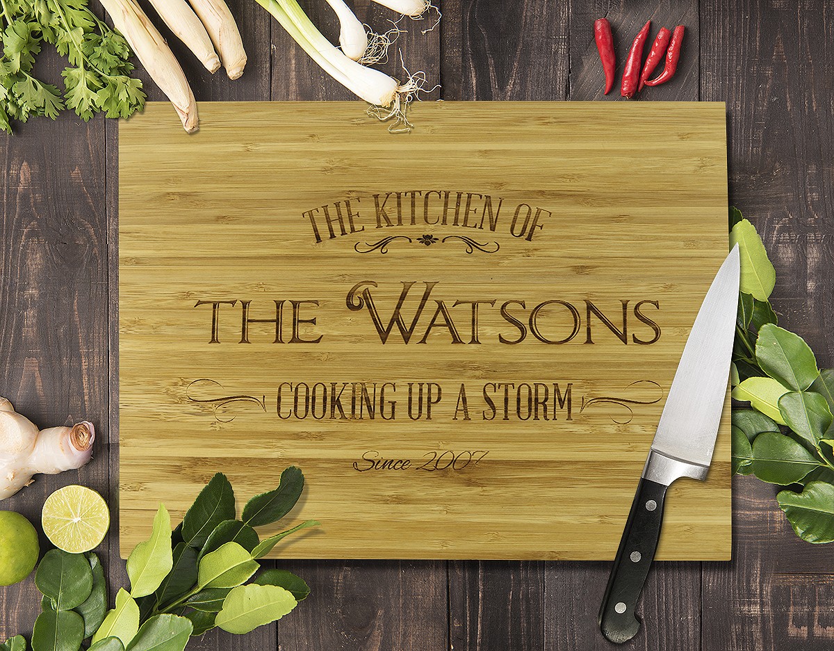 Kitchen of Bamboo Cutting Boards