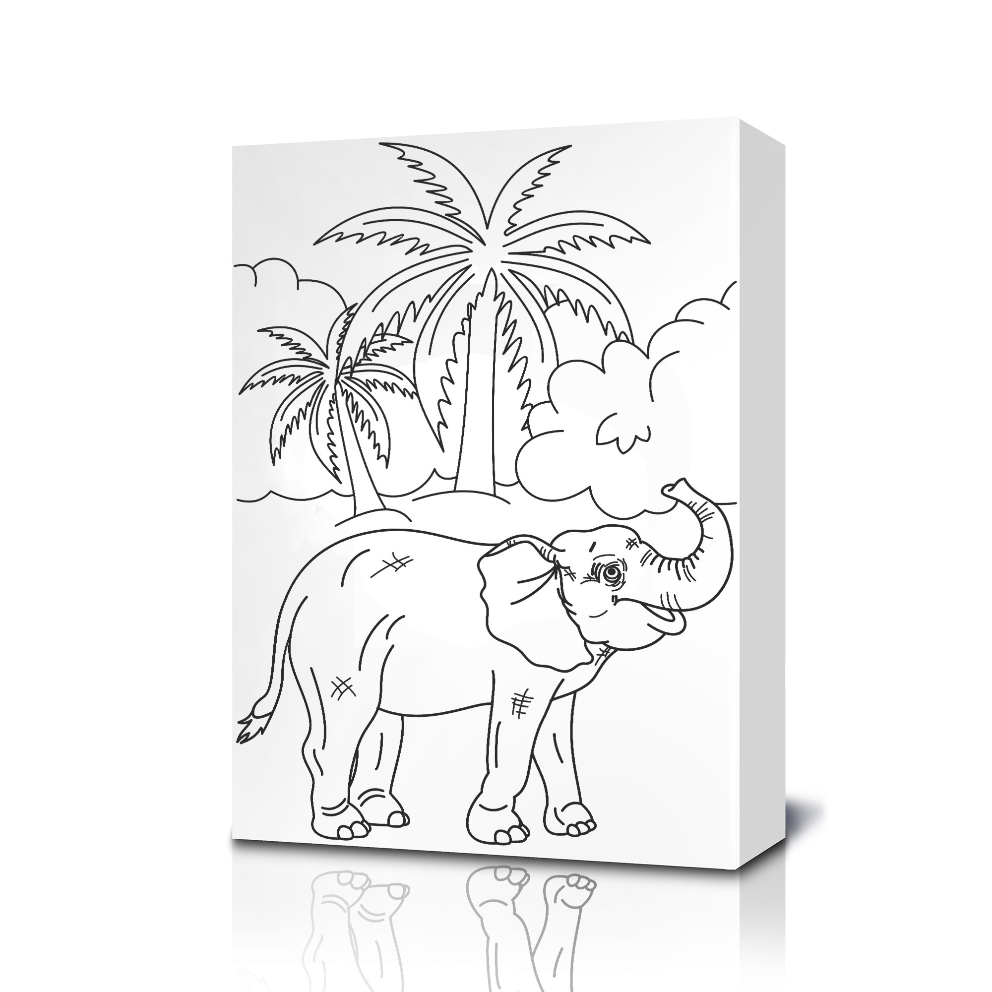 Elephant Coloring Canvas