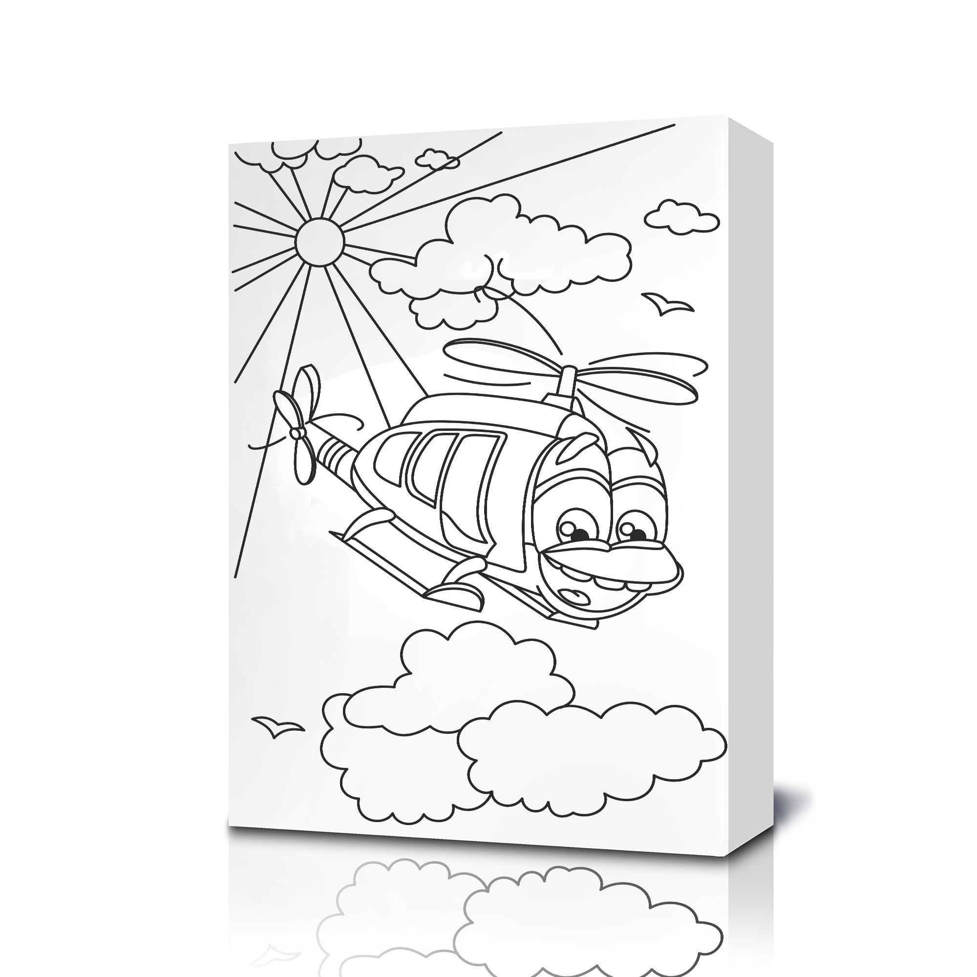 Helicopter Coloring Canvas