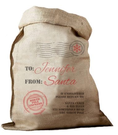 North Pole Express Hessian Santa Sack
