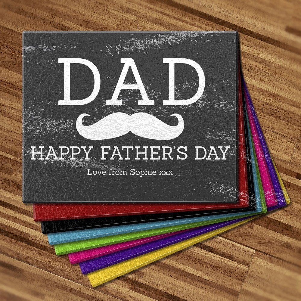 Dad Moustache Glass Cutting Board